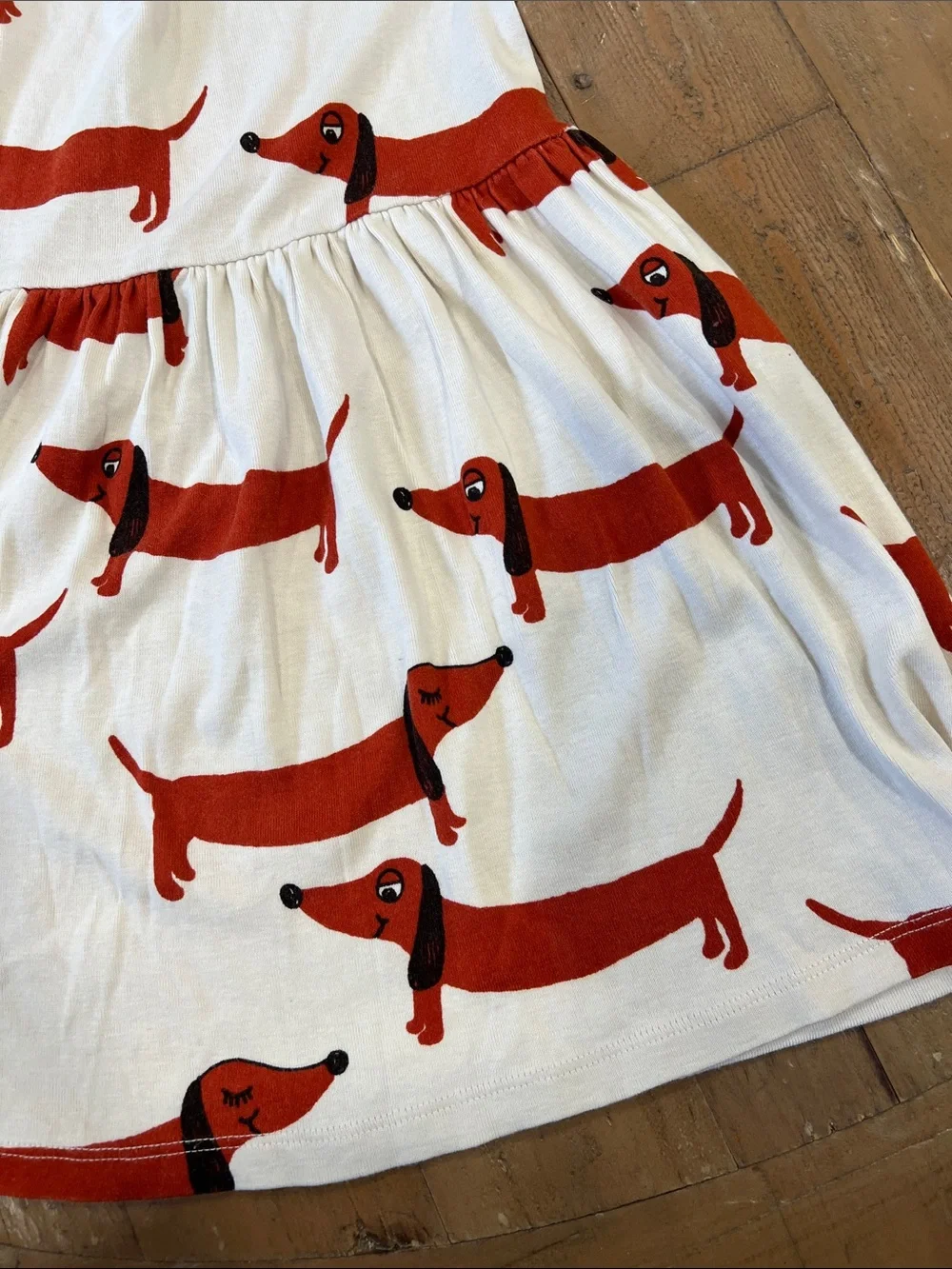 Mini rodini dachshund dog long sleeve cotton twirl dress 4-5 years